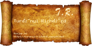 Turányi Richárd névjegykártya